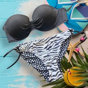 Victoria's Secret Black and Zebra Print Bikini